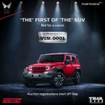 Mahindra’s First ‘THE’ SUV: Thar ROXX to be Auctioned Online for Charitable Cause